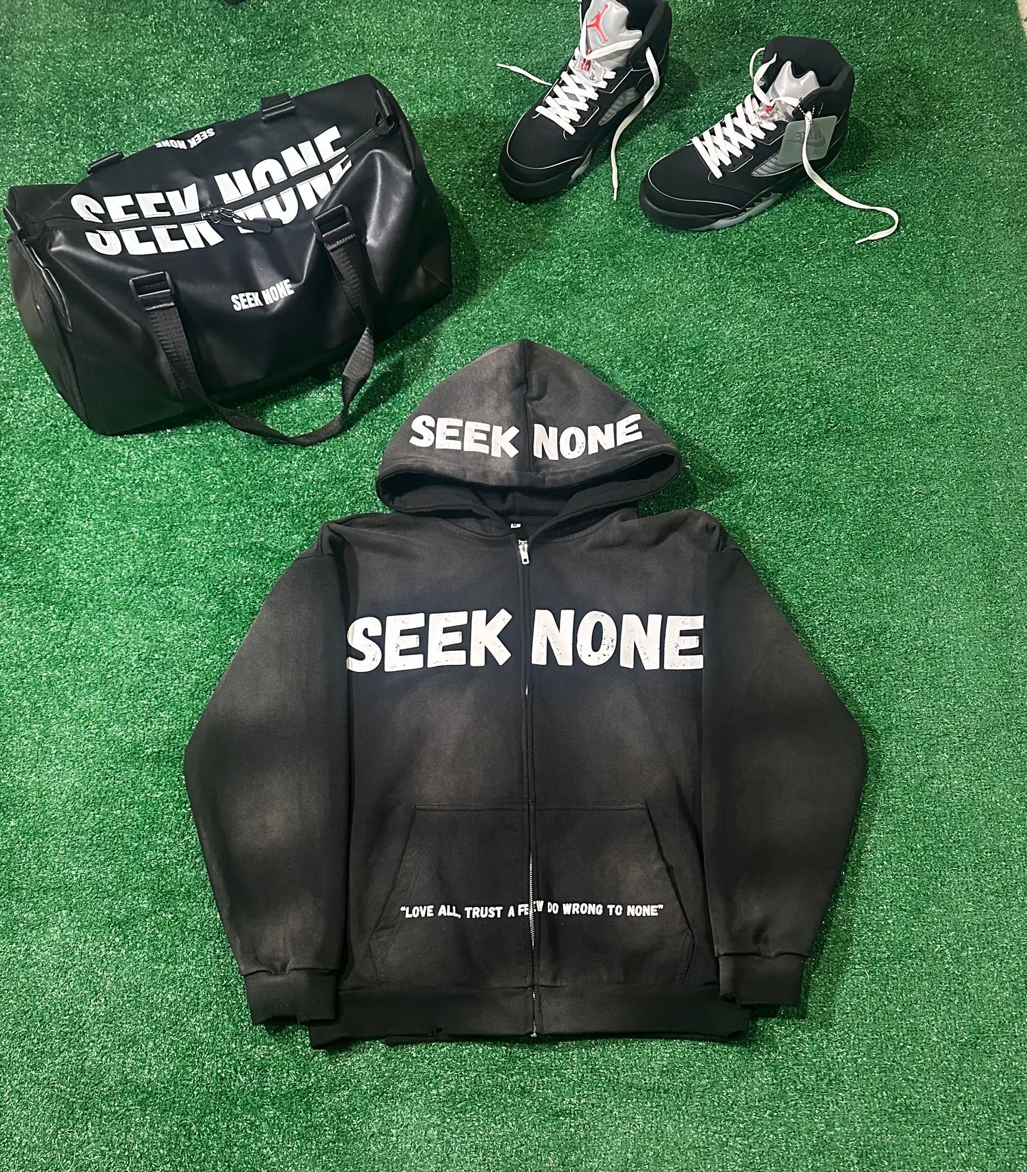 SEEK NONE WINTER COLLECTION BUNDLE. BOTH HOODIES AND TRAVEL BAG